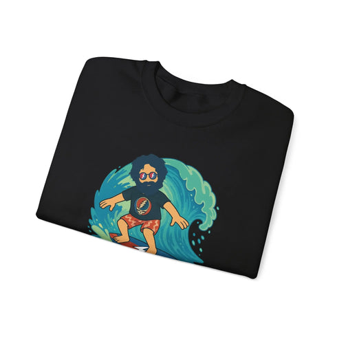 Grateful Dead - Surfing Jerry Life is dead. Crewneck Sweatshirt - StealieShop
